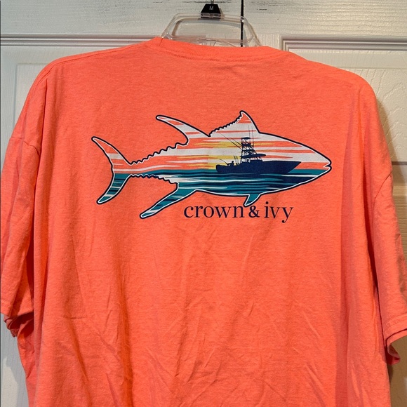 Crown & Ivy Men's Bright Coral Tee - Picture 4 of 5